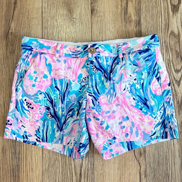 Lilly Pulitzer Callahan Knit Shorts In Periwinkle Purple Fan Sea Size 2 - Picture 1 of 6